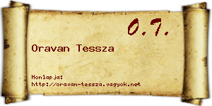 Oravan Tessza névjegykártya